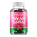 Ashwagandha, Elderberry, Apple Cider Vinegar, Bladderwrack, Burdock Root와 Sea Moss 4000mg Gummies - 면역 지원 - 혼합 Berry 맛 - 60 조사