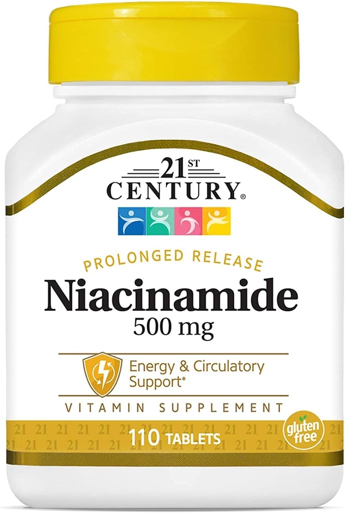 21 세기 Niacin 500 Mg 홍조 무료 캡슐, 110-Count (부대 3)