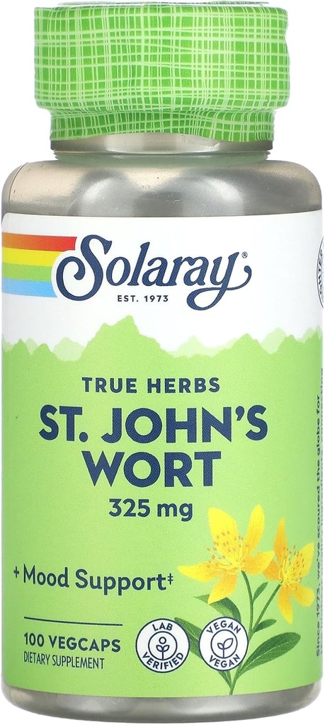 Solaray 진정한 허브 St. John 's Wort, 325 mg, 100 VegCaps