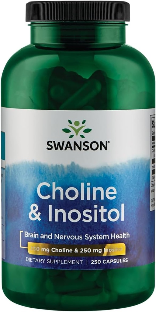 Swanson Choline & Inositol Nerve 지원 정신 기능 250/250 밀리그램 250의 캡슐