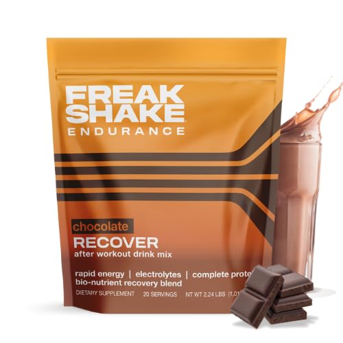 Freak Shake Endurance 급속한 회복 초콜렛 음료 혼합 20 서빙 주머니 - 탄수화물, 전해질 & 완전한 단백질