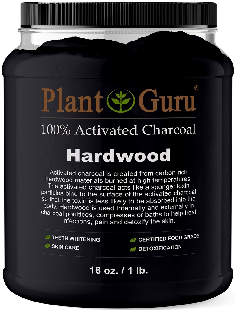 활성화된 숯 분말 대량 - 1 lb. 항아리 - Hardwood - 음식 급료 Kosher Non-GMO - 치아 미백, 얼굴 가면 및 비누 만들기. Natural Detoxification 및 Digestion을 홍보