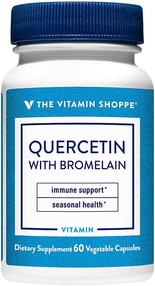 Bromelain - 250mg 산화 방지제 (60 캡슐)를 가진 비타민 Shoppe Quercetin