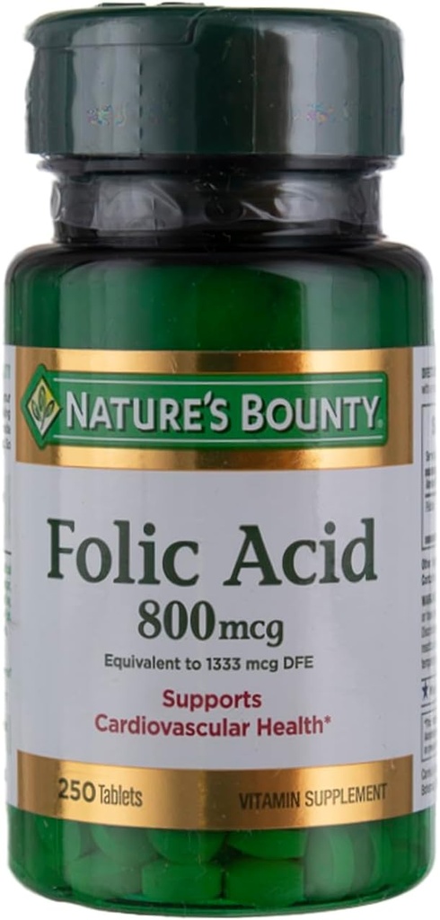 자연의 현상금 Folic 산 800 mcg 정제 최대 힘 250 조사 (6의 포장)