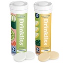 Drinklits Lemon Immunity & Lemon-Lime Hydration Tablets (2) 튜브 콤보 팩 | Essential Electrolytes – Immune Support – Great Taste | 20 서빙 (10 튜브 당 정제)