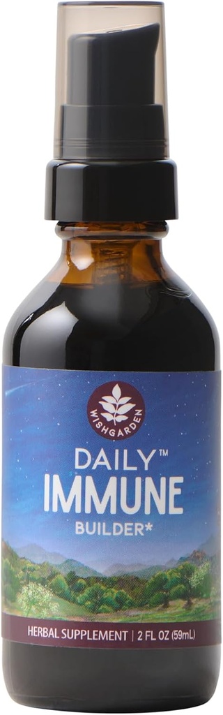 WishGarden 허브 블랙 Elderberry & Astragalus와 매일 면역 빌더 - 성인을위한 매일 면역 지원 공식, 엘더베리, 2oz와 허브 면역 시스템 부스터