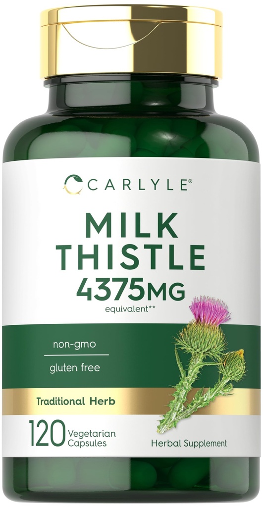 Carlyle Milk Thistle Supplement | 120 캡슐 | 높은 효능 추출 | 채식주의, 비 GMO, 글루텐 프리