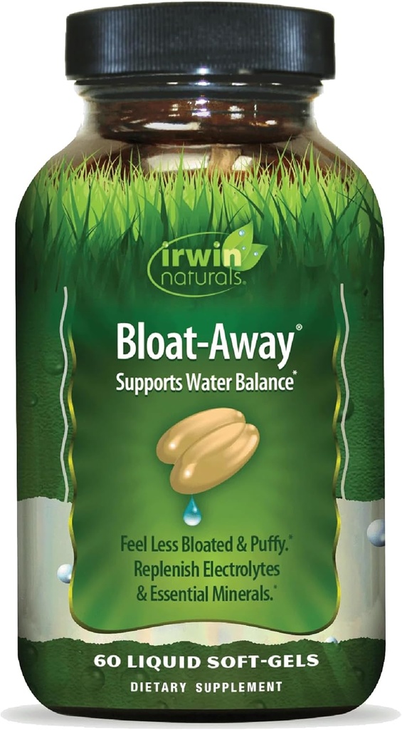 Irwin Naturals Bloat-Away - 60 액체 Softgels - 물 균형 지원 - 보충 & 정유
