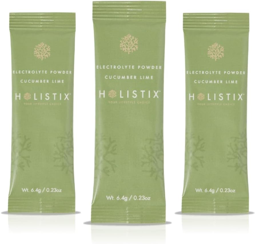 Holistix Electrolyte Powder: Zero Sugar Hydration | 아이슬란드어 해병 조류로 강화 | 자연의 맛 | Keto & Paleo Friendly | 12 Stick Packs(Cucumber-Lime)