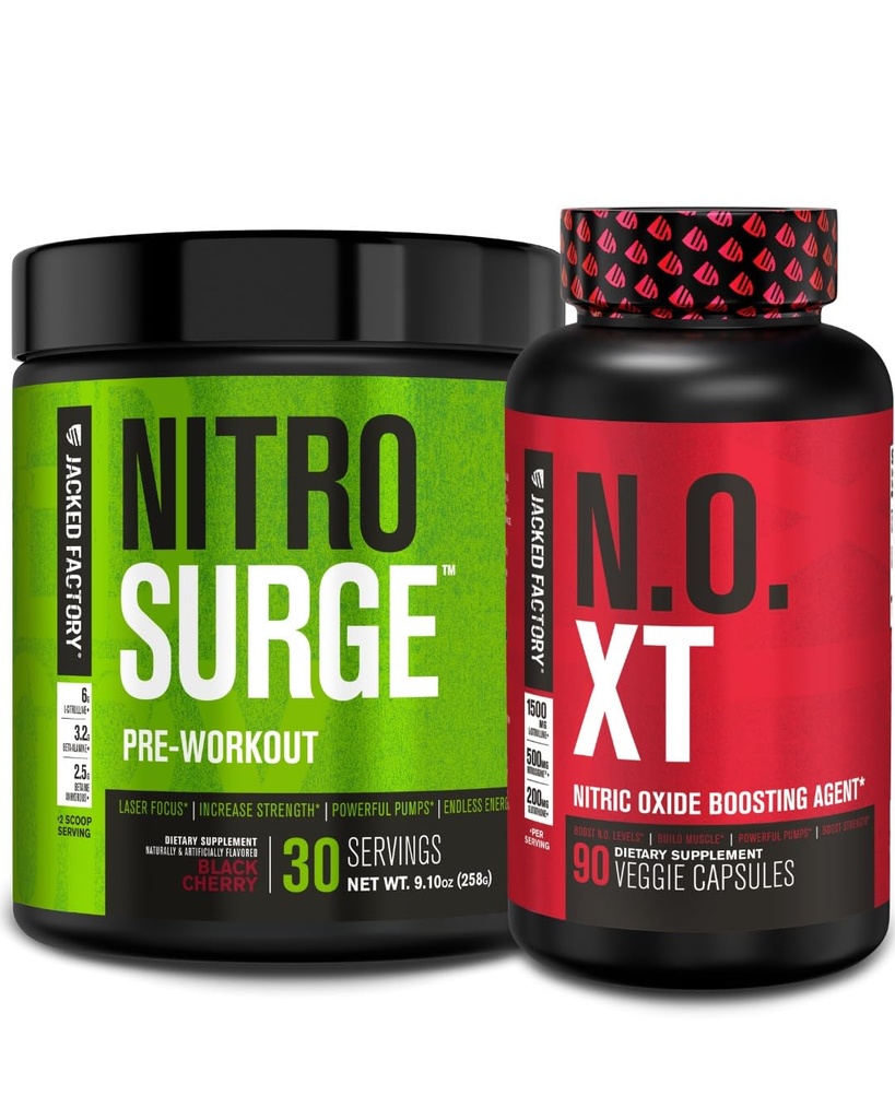 Black Cherry & N.O. XT Nitric 산화물 부스터에서 Jacked Factory Nitrosurge 전 운동