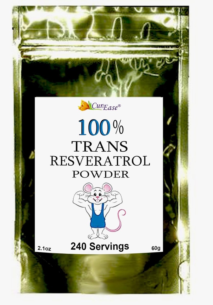 100% 순수한 Trans Resveratrol 분말 240 서빙 2.1 oz (60 그램) 250mg 서빙 당