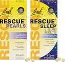 스트레스 & 수면 번들, 바흐 RESCUE Pearls, 천연 스트레스 완화 [및] RESCUE 수면 액체 녹, 천연 수면 보조 - 2-Pk, Homeopathic Flower Essence