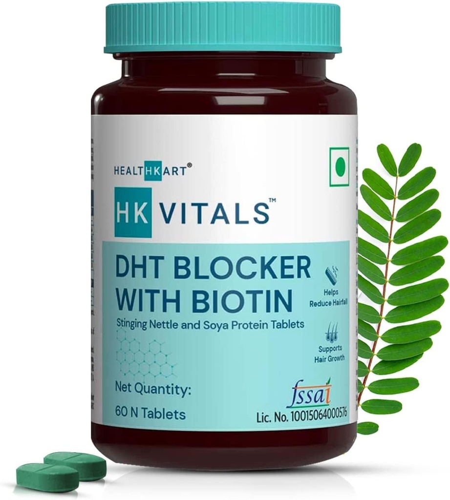 Biotin, Stinging Nettle 및 SOYA Protein을 가진 QURA DHT 차단제는 모발이 떨어지는 것을 돕고, 머리 성장, 60의 정제 팩을 자극합니다