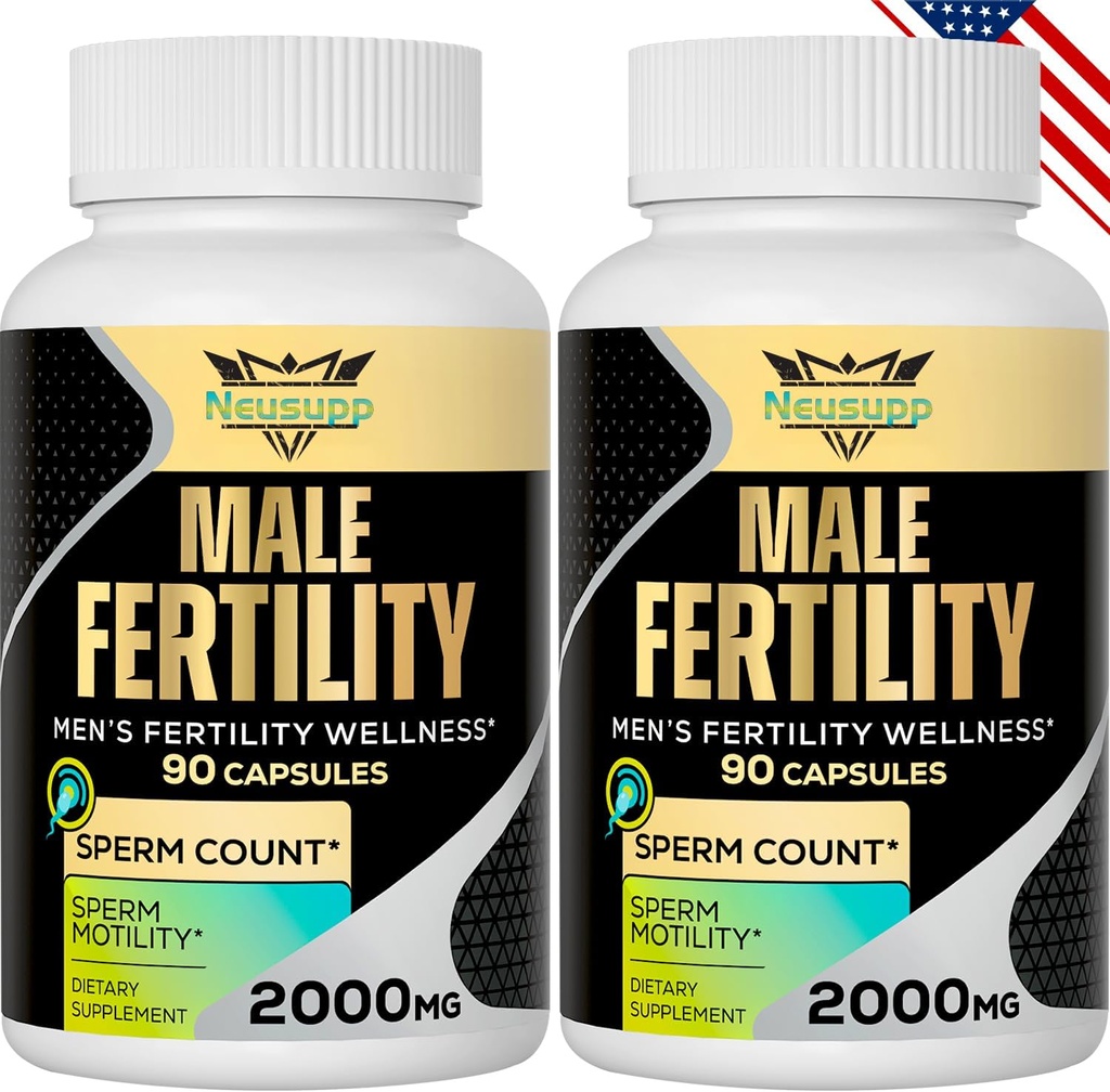 남성, 남성 전염성 비타민에 대한 불임 보조제 - 백분성 정자 수, 무성 및 강도, 2000MG Mens Fertility Conception 용 Maca 뿌리와 보충제 - 2 팩