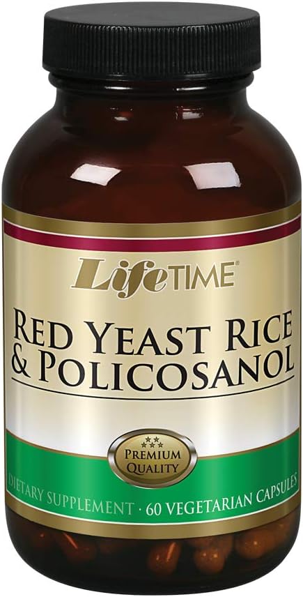 LIFETIME 레드 효모 쌀 & Policosanol Veg, 60 개