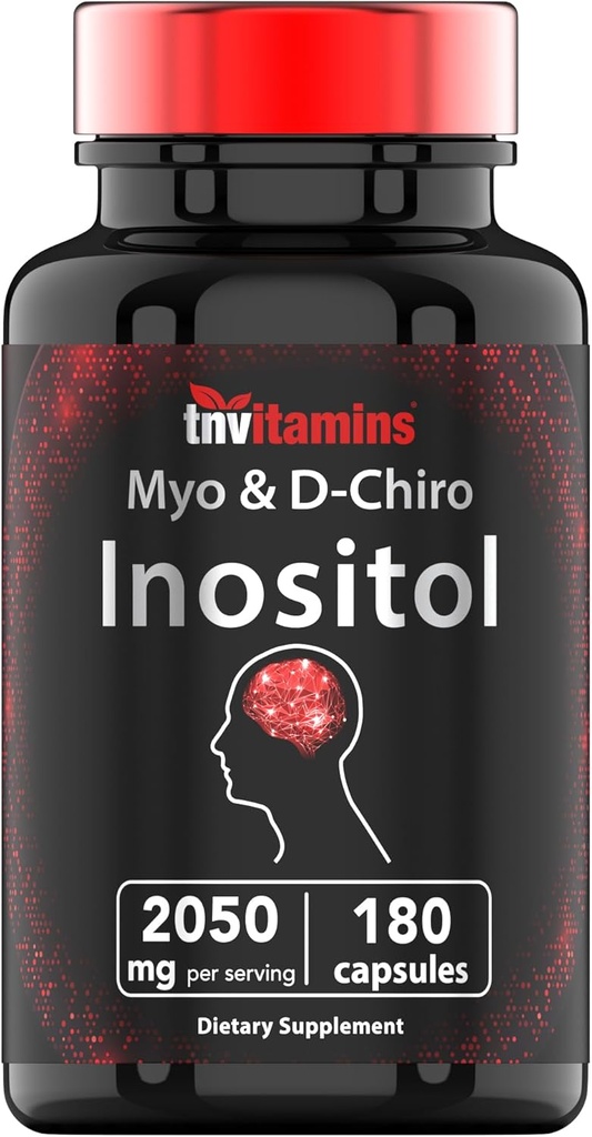 tnvitamins Inositol : 2,050mg - 180 캡슐 | 여성 및 남성용 Inositol 분말 캡슐 | D-Chiro Inositol의 40:1 비율 | 미국에서 제작!