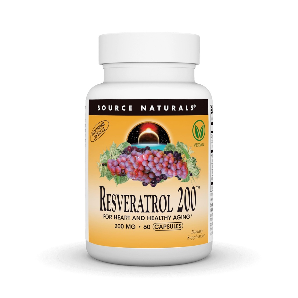 Source Naturals Resveratrol, 심장 및 건강한 노화 * - 200 mg- 60 채식 캡슐