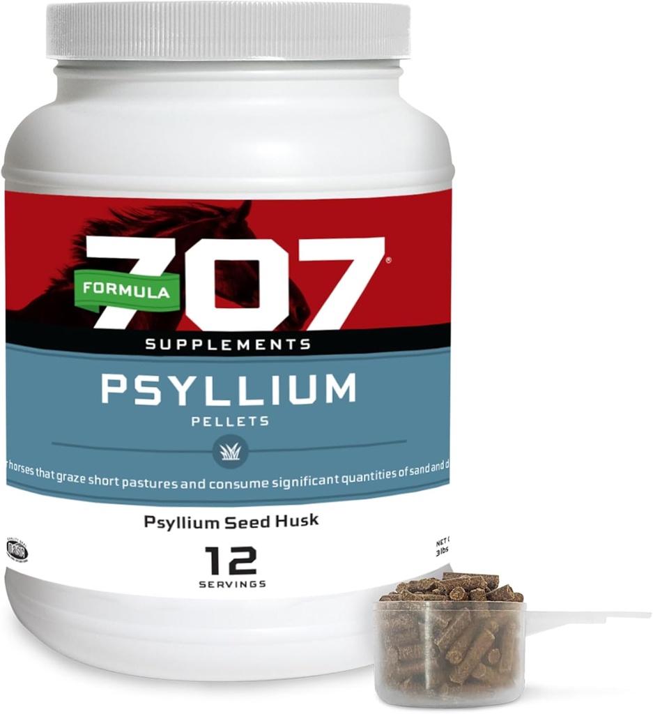 공식 707 Psyllium 펠릿 Equine 보충교재 (3lb 단지 - 12 일 공급)