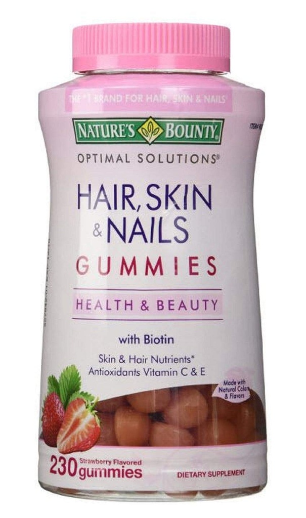 자연의 Bounty 머리 피부와 못, 230의 Gummies, 230의 조사 (1의 포장)