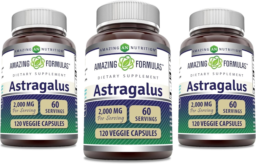 서빙 캡슐 보충 당 놀라운 수식 Astragalus 2000 mg | 순수 Astragalus Membranaceus 식물 뿌리 추출에서 만든 | 비 GMO | 글루텐 무료 (120 개 | 3 팩)