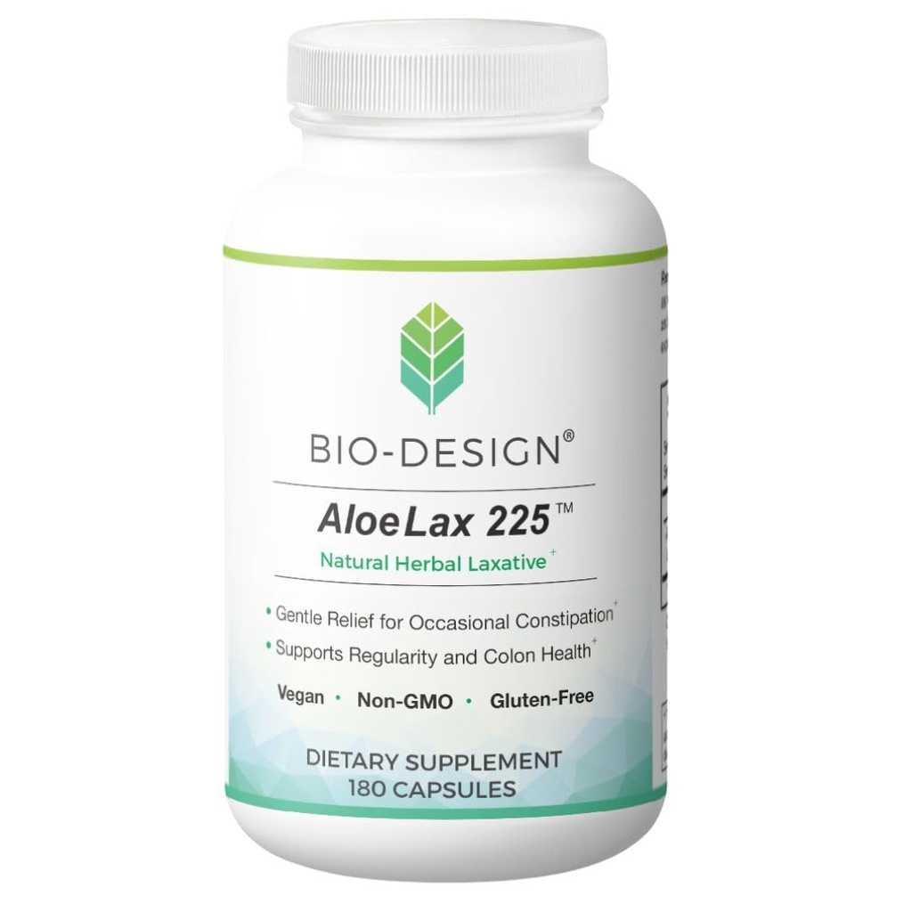 알로에 Lax 225 자연 초본 Laxative - Occasional 변비, 가스, 및 225mg 자연적인 알로에 페녹스와 Bloating - 지원 Bowel 일정성 & 대령 건강 - 180의 캡슐