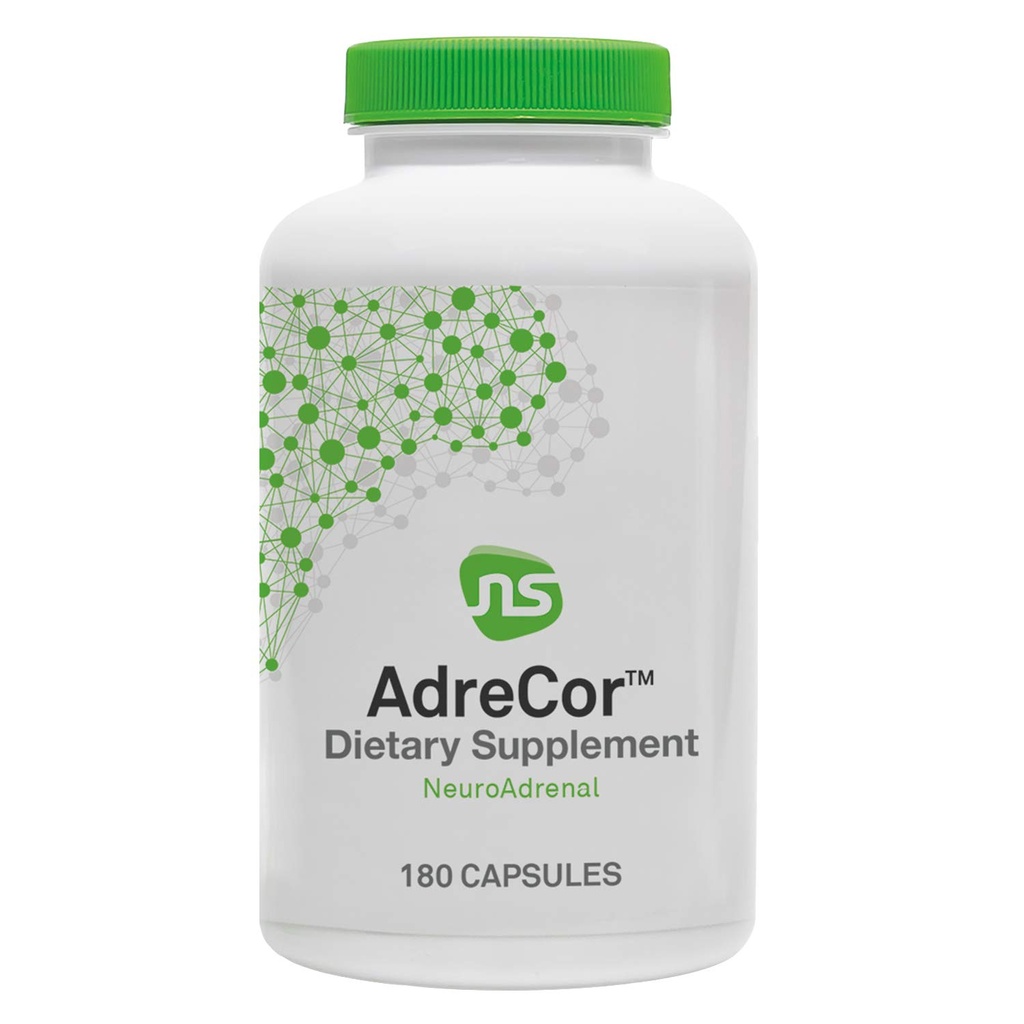 NeuroScience AdreCor - Rhodiola Rosea, 비타민 B6 및 녹차 추출물을 가진 Adrenal 지원 & 에너지 보충교재 - 지방질 & 뇌 안개를 감소시키고, 계류 & 긴장 관리 (180의 캡슐)를 승진시킵니다