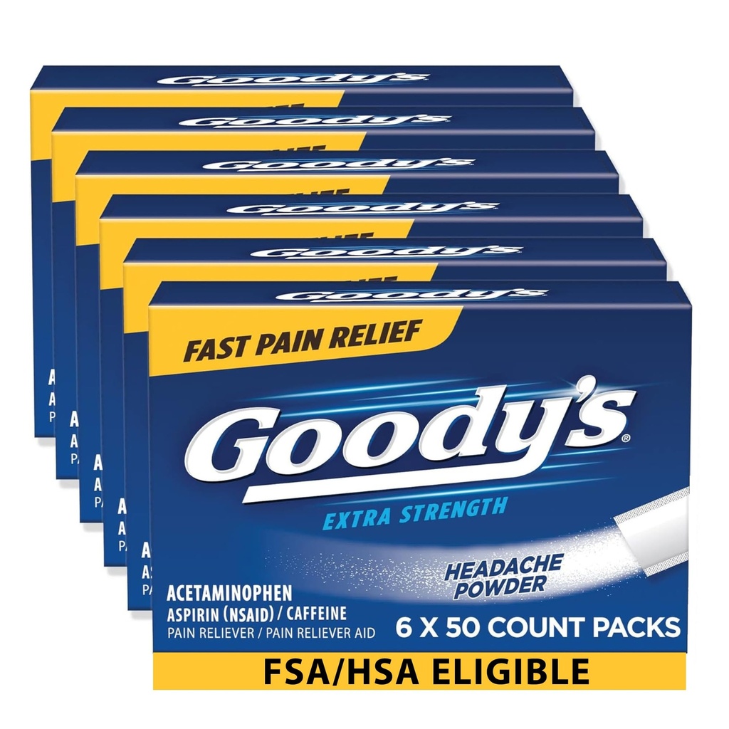 Goody의 여분 힘 두통 분말 50 ea (6의 포장)