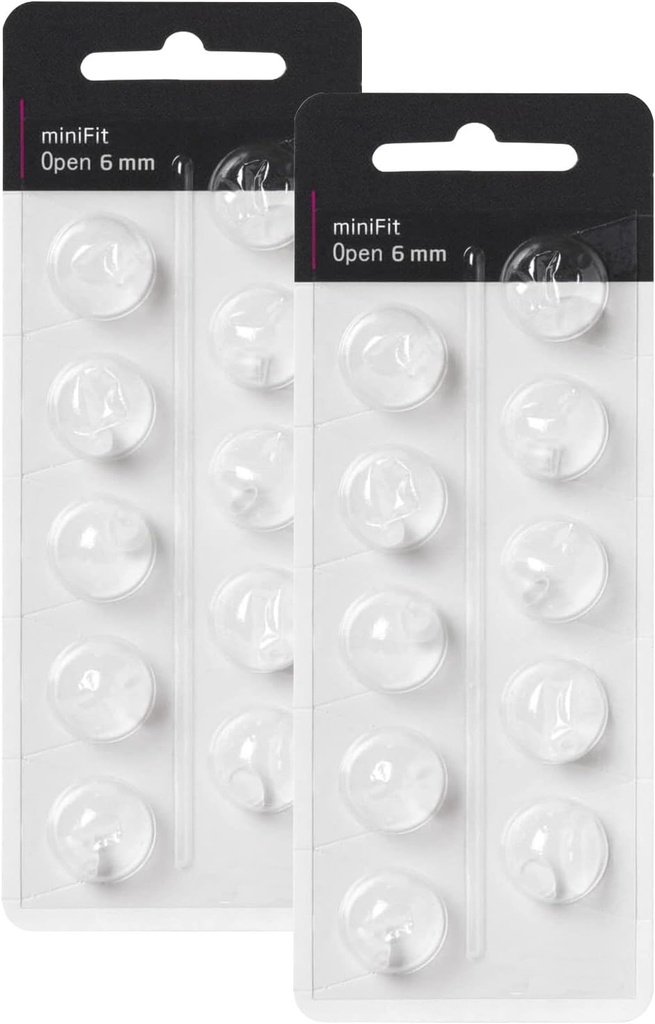 Oticon 교체를위한 보청기 돔, Oticon Minifit Open Vent Bass Domes (6 mm / 2 팩), Oticon Hearing Aid 공급을위한 보편적 인 돔.