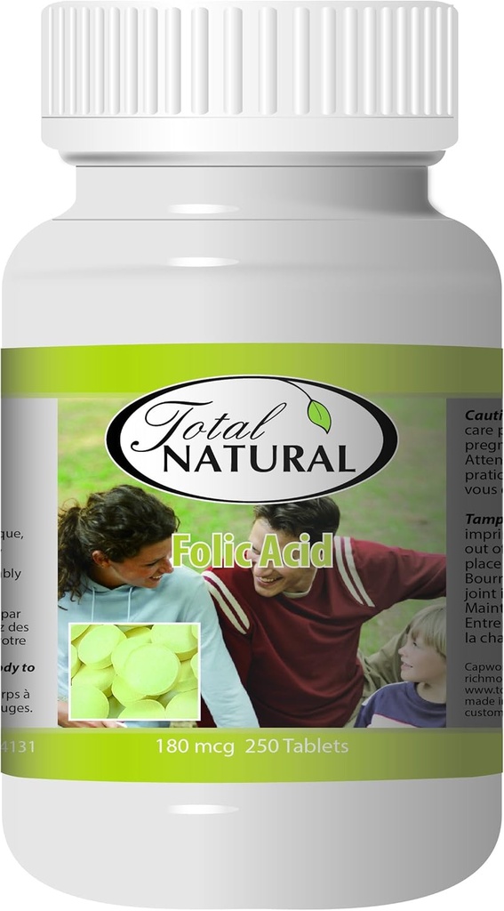 Folic 산 180mcg 250t [1 병] 총 자연, 임신 한 여성을위한 좋은, 붉은 혈액 세포의 건강한 발달