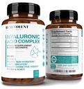 Hyaluronic 산은 200mg 비타민 C, 1000mg L 선 & 노화 방지 이익, 유성 피부, 합동 & 연결 조직 건강을 위한 Hyaluronic 산 캡슐을 가진 250mg를 보충합니다 - 120의 캡슐