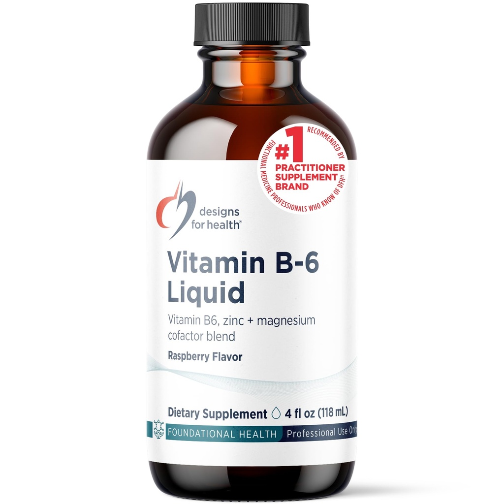 건강 비타민 B6 액체를 위한 디자인 - 마그네슘 킬레이트 + 아연 보충교재를 가진 50mg B6 - 쉽게 흡수하십시오 + 중대한 촉촉한 라즈베리 풍미 (24의 서빙/4개 Fl Oz)