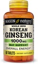 MASON NATURAL 한국인삼 1,000 mg의 지원 에너지, 내구시간 & 활력, 60 정제