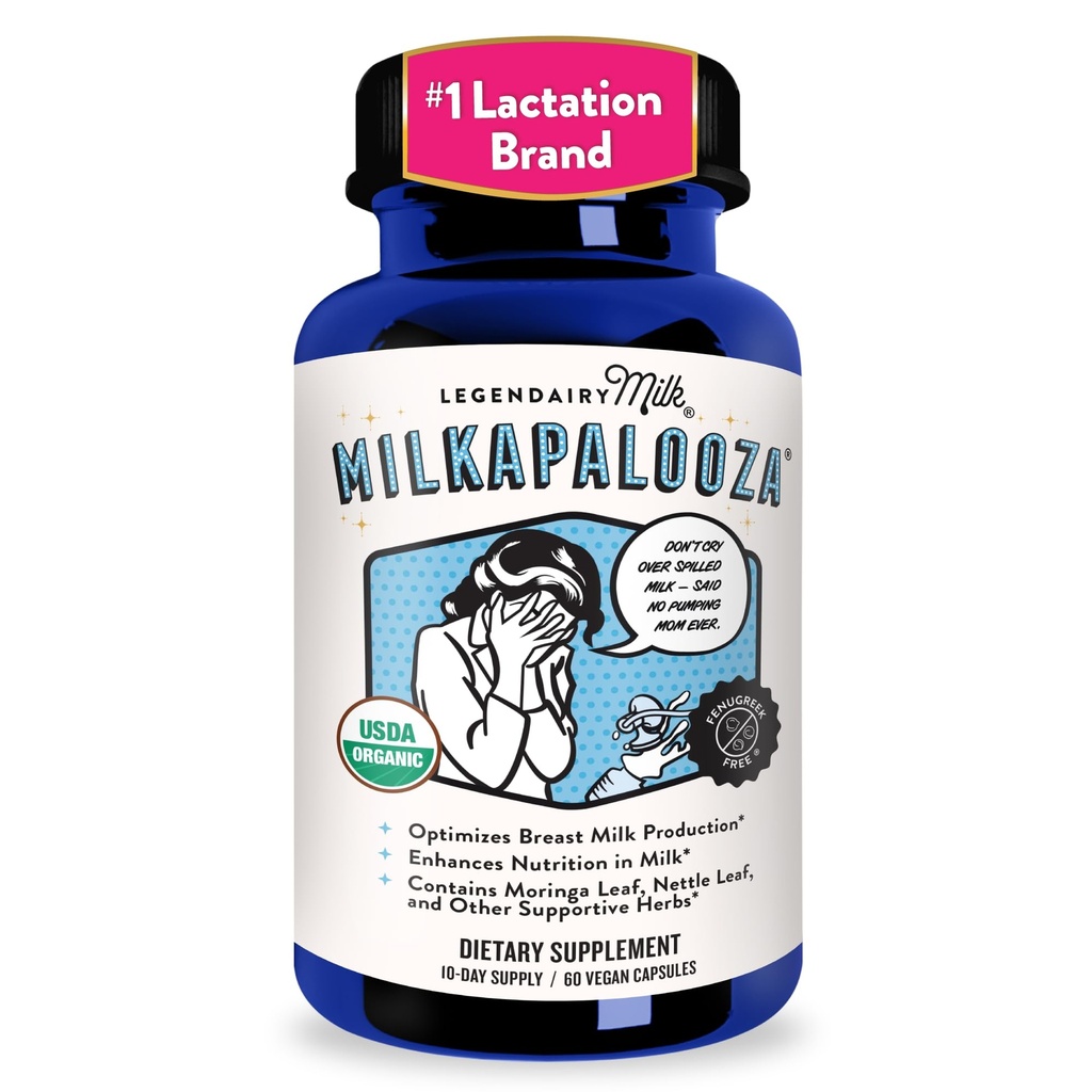 Breastfeeding 엄마를 위한 Legendairy 우유 Milkapalooza Lactation 보충교재는, 유기 Moringa, Fennel, Nettle, & Shatavari, Vegan Postpartum 정유 공장 자유로운 60ct를 가진 Breast 우유 공급을 증가합니다