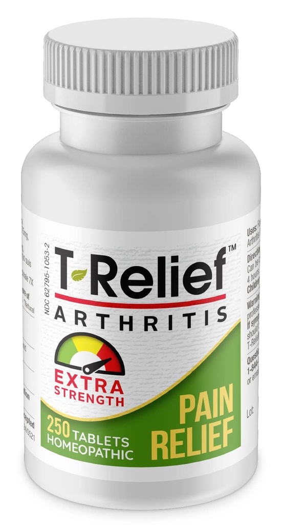 T-Relief 여분 힘 관절염 Arnica +12는 자연적인 약을 구호하는 것을 돕습니다 Ease Soreness 뻣뻣함 Aches & 고통은 여성 & 남자를 위해 자연적으로 - 250의 정제
