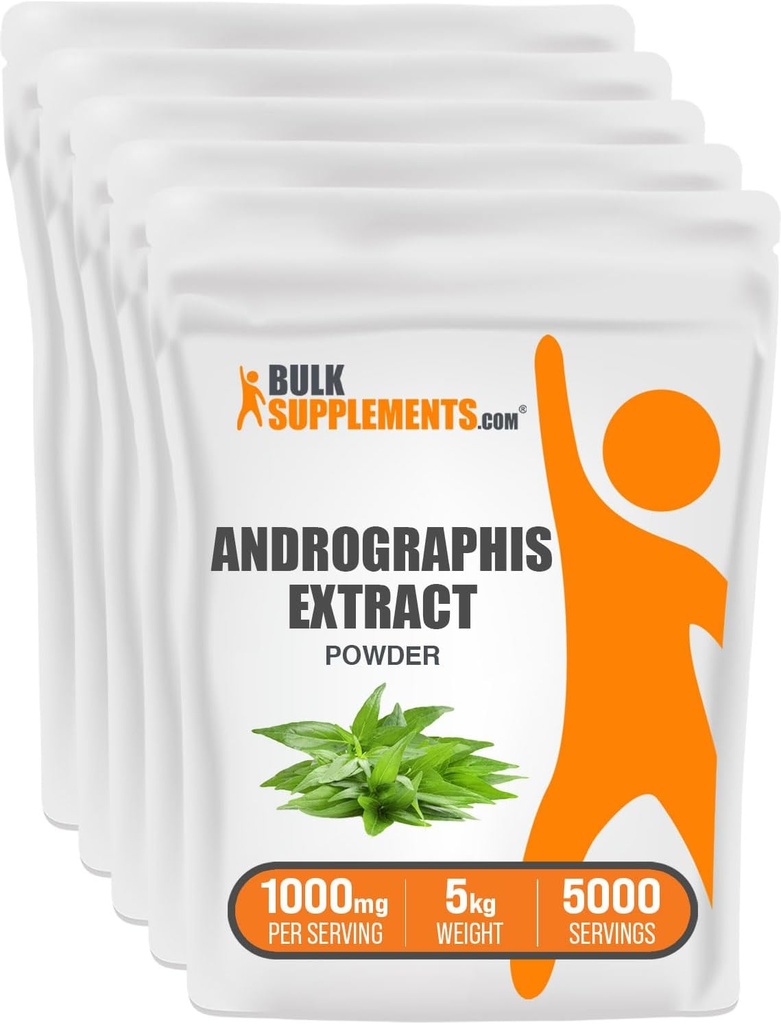 BulkSupplements.com Andrographis 추출 분말 - Andrographis Paniculata, 초본 보충, Andrographis 분말 - 글루텐 무료, 1000mg 서빙 당, 5kg (11 파운드)