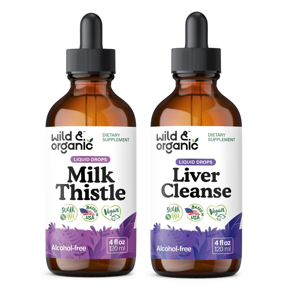 야생 & 유기농 밀크 이틀 Tincture 4 fl oz & Liver Cleanse Tincture 4 fl oz