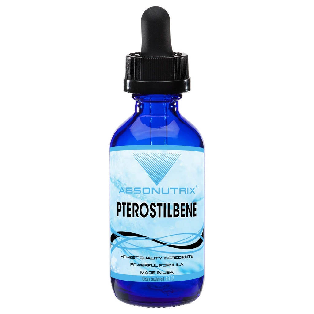 Absonutrix Pterostilbene 300 mg, 4 Fl Oz 액체 드롭, 200 Potent 서빙, 높은 Bioavailability, 세 번째 파트 테스트, 빠른 흡수, GMP 인증, 비 GMO, Cruelty-Free 제품, 미국에서 만든