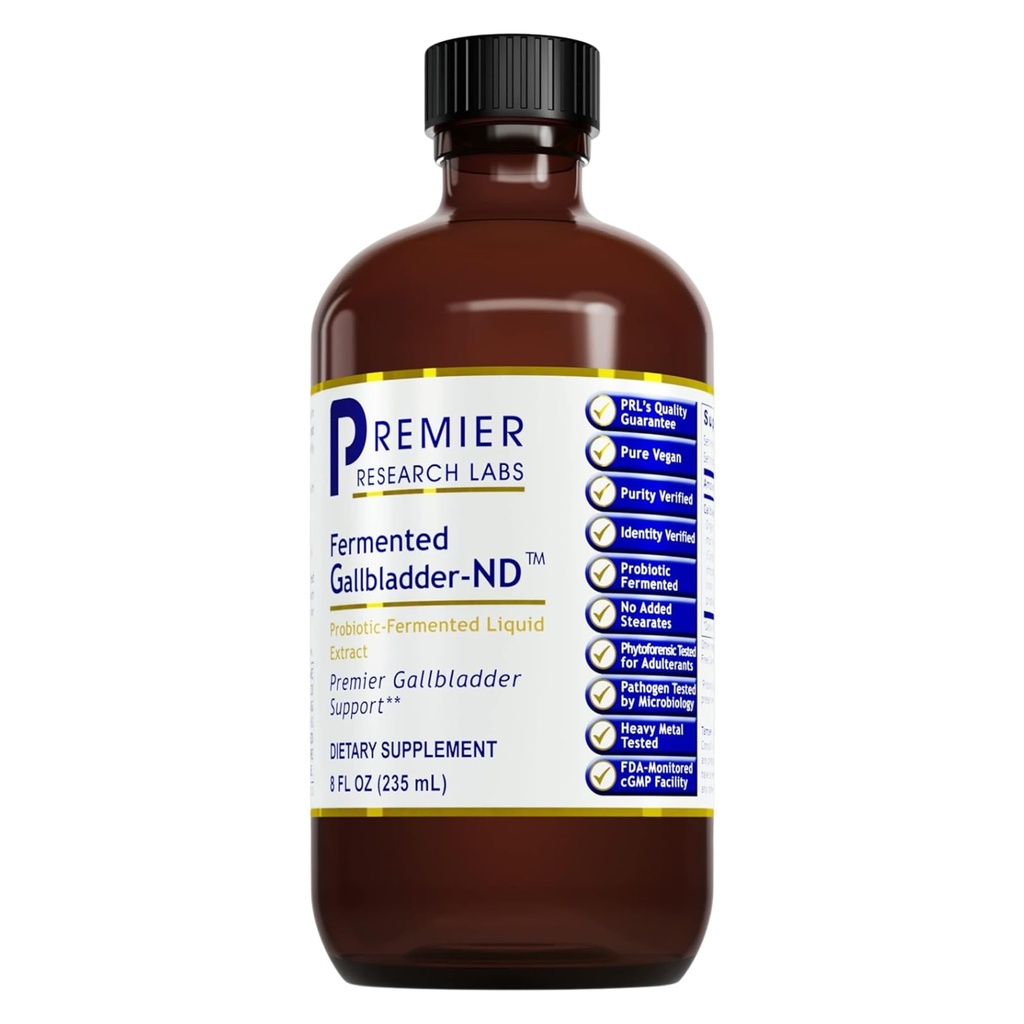 Premier Research Labs Fermented Gallbladder-ND - Gallbladder Cleanse, 우유 이틀 및 Artichoke 추출물, 우유 이틀 액체 드롭, 산화 방지제, 심황 - 8 Fl Oz 병과 Tincture 보충
