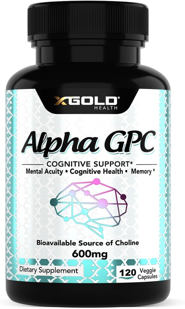 알파 GPC 콜린 600mg, 99% 순수한 Nootropic 보충교재, 120의 Veggie 캡슐, 기억, 뇌 건강 & 초점을 위한 Cognitive 증강 인자
