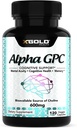 알파 GPC 콜린 600mg, 99% 순수한 Nootropic 보충교재, 120의 Veggie 캡슐, 기억, 뇌 건강 & 초점을 위한 Cognitive 증강 인자
