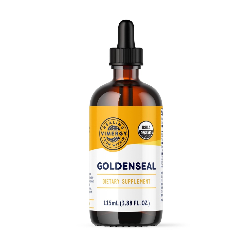 Vimergy Goldenseal Tincture 초본 보충교재 – (57 서빙) 10:1 2000mg 초본 동등물의 동등한 추출물 - USDA 유기, 채식주의자, 알콜 자유로운 황금 물개 허브는 차를 위해 중대한 하락 (115 mL)