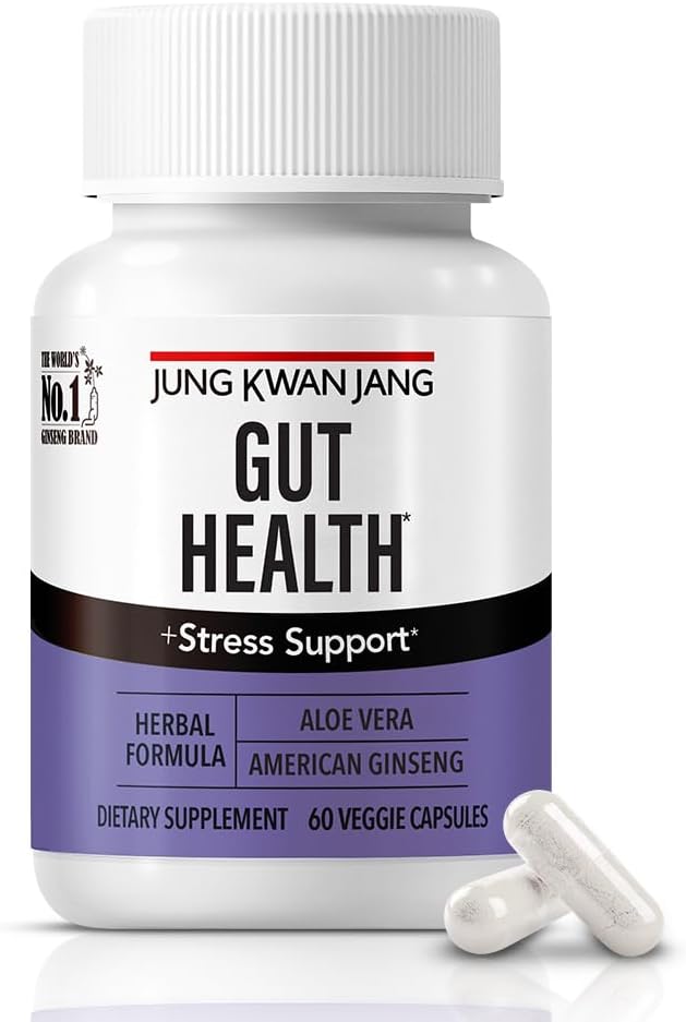 JungKwanJang Gut Health Support with Aloe Vera (833mg) 및 Gut Health, Digestion, Immunity, 남성과 여성을위한 60 캡슐