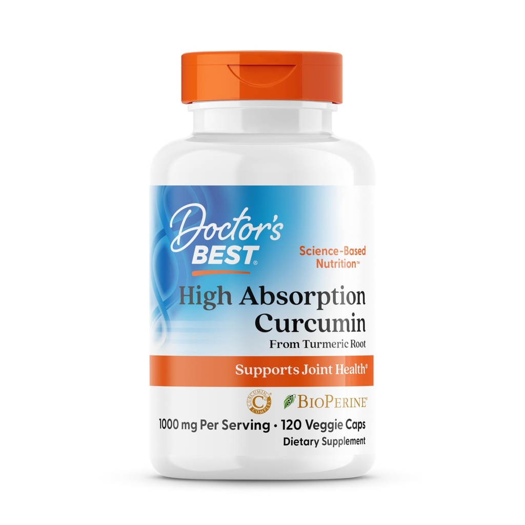 심황 뿌리에서 최고의 높은 흡수 Curcumin, 관절 건강, 비 GMO, 글루텐 무료, 콩 무료, Vegan 120 Veggie Caps 지원
