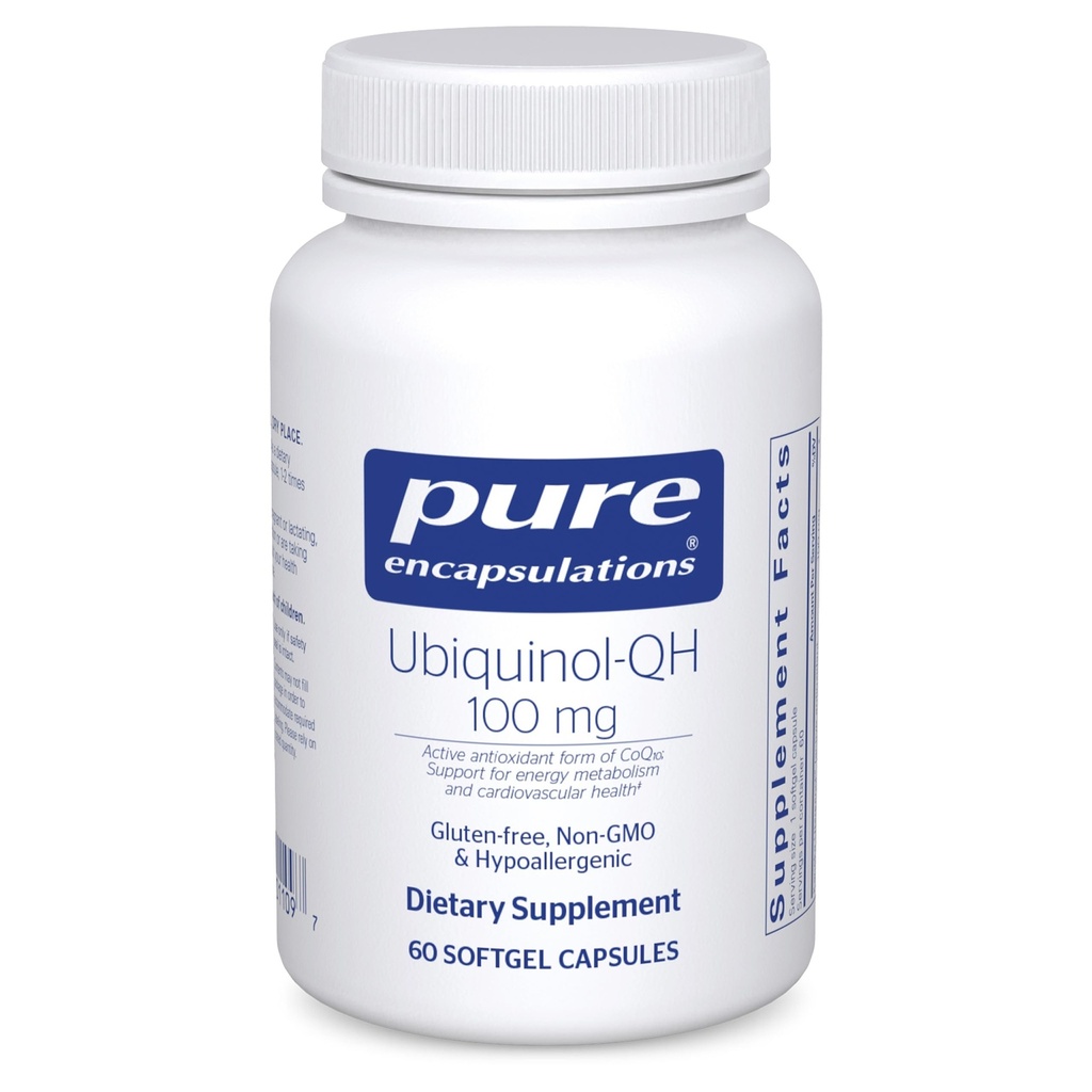 순수한 캡슐에 넣기 Ubiquinol-QH - 100 mg CoQ10 - 지원 에너지 대사 & 심장 건강* - Coenzyme 산화 방지제 보충교재 - 비 GMO - 60 Softgel 캡슐