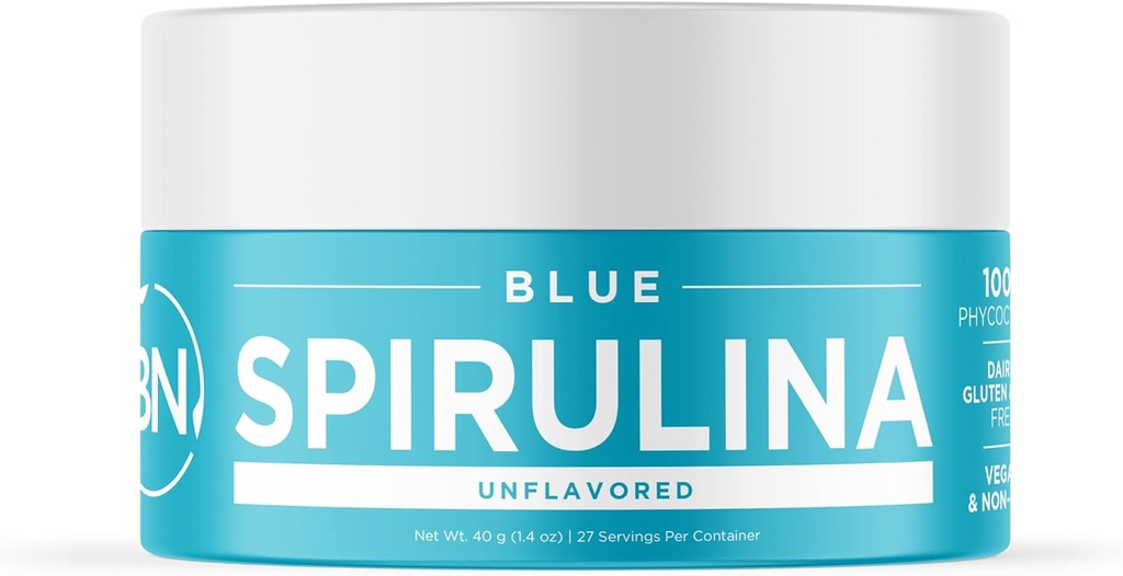 Blue Spirulina Powder Organic - USDA 인증 - RAW Nutrient Dense 70 % Protein Per 서빙 - 가장 순수한 소스 Vegan Protein - Superfood - 비타민과 미네랄이 풍부합니다.