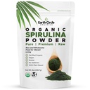 Spirulina 분말, Kosher, Raw 및 Non-Irradiated | 순수 채식 단백질 | 프리미엄 에너지 슈퍼 푸드, 아미노산 및 산화 방지제 - 8oz
