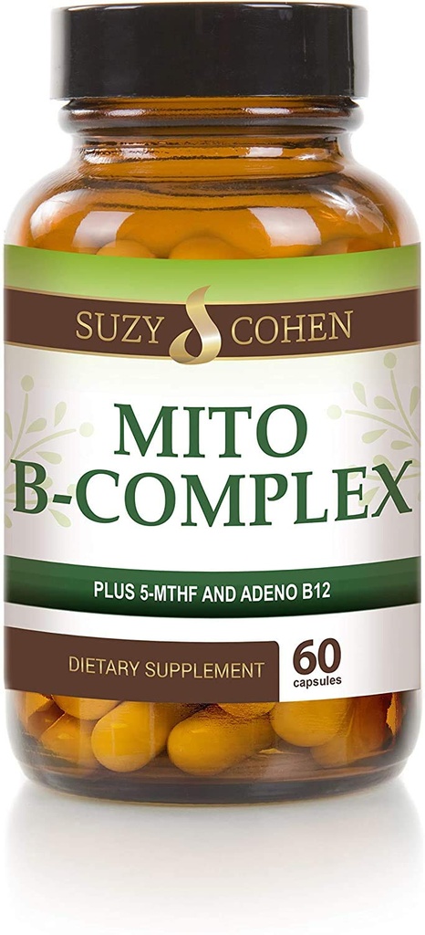 Suzy Cohen, Mito B Complex 규정식 보충교재, 5-MTHF, Adeno B12의 메틸화 지원, 지원 건강한 신경계, 부스트 에너지, 비타민 B의 60의 서빙