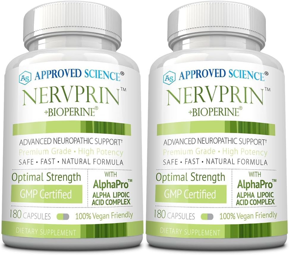 승인 과학 Nervprin - Nerve 지원 - Benfotiamine, B12, R-Alpha-Lipoic 산, Corydalis, Boswellia, BioPerine - 360 캡슐 - 미국에서 만드는