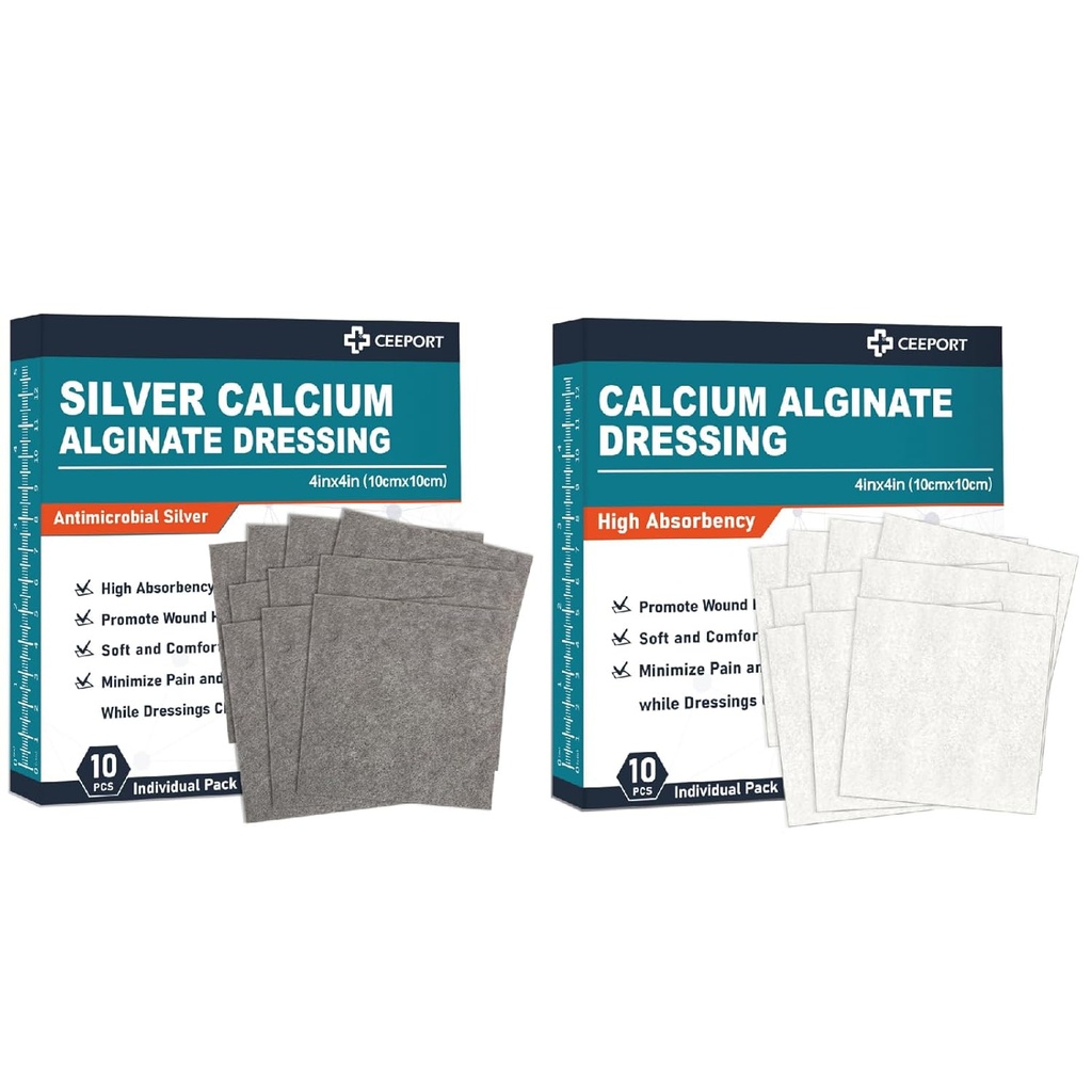 은 칼슘 Alginate 드레싱 (4" x 4" 10 PC) +Calcium Alginate 드레싱 (4" x 4" 10 PC)