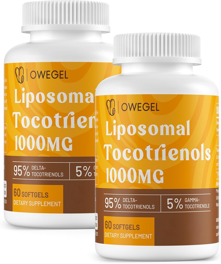 비타민 E Tocotrienols는 1000mg를 보충합니다 - 높은 힘 Liposomal Tocotrienol 캡슐, 95% 델타 & 5% 감마 Tocotrienols 지원 피부, 뼈, 산화 방지제, 120 Softgels